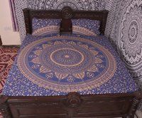 Indian Mandala Blue Round Cotton Duvet Cover