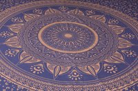 Indian Mandala Blue Round Cotton Duvet Cover