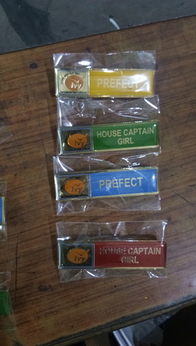 School Brass Name Badges Badge Type: Button
