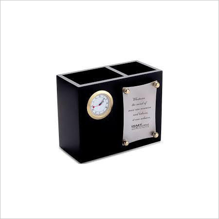 Table Clock Pen Stand