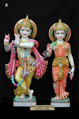 White Marble Radha Krishna Statue