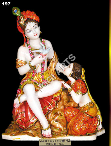 Radha Krishna Marble Statue