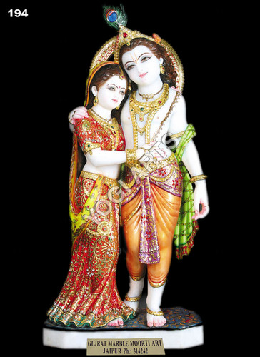 White Marble Radha Krishna Yugal Statue