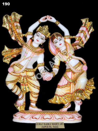 Marble Radha Krishna Dancing Statue