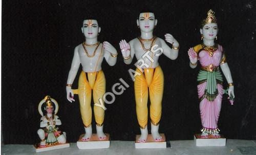 Painting Makrana Marble Ram Darbar Statue