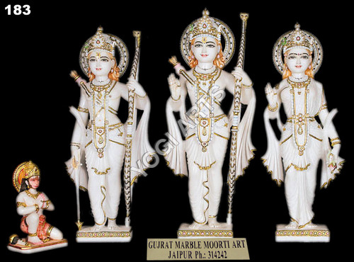 Yogiarts - Marble Ram Darbar Statue 183 Size: 1 To 6 Feet