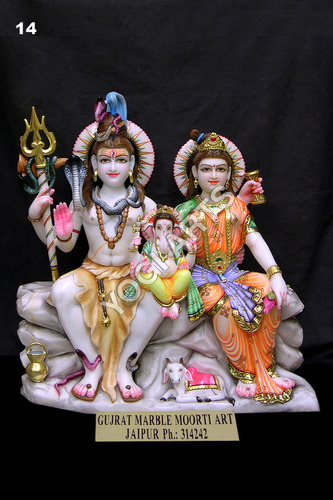 Yogiarts - Marble Shiva Parvati 14 Size: 1 To 4 Feet
