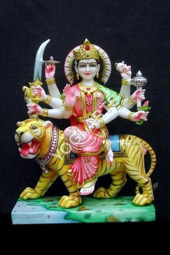 Yogiarts - Marble Durga Statue 284 Size: 1 To 6 Feet