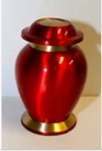 Rose Teal Brass Metal Token Cremation Urn