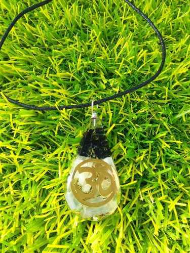 Orgone Selenite With OM Logo Pendant
