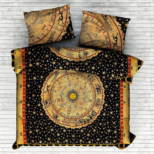 Indian Mandala Cotton Yellow Sun Duvet Cover