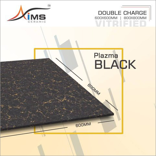 Plazma Black Double Charged Vitrified Tiles Size: Available In All Size