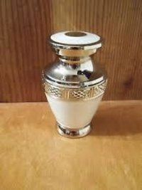 Mother of Pearl Brass Metal Token Cremation Urn