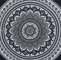 Indian Mandala Cotton Black Round Flower Duvet Cover