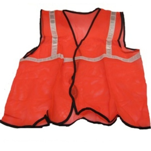 Safety Jacket - Fabric, Light Colour, 50-100 Grams | Red, Male Design, 2-Side Zipper Pockets