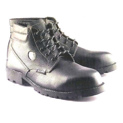 Safety Shoes - Leather Upper, Rubber Outsole | Black, Lightweight 2-3 kg for Men