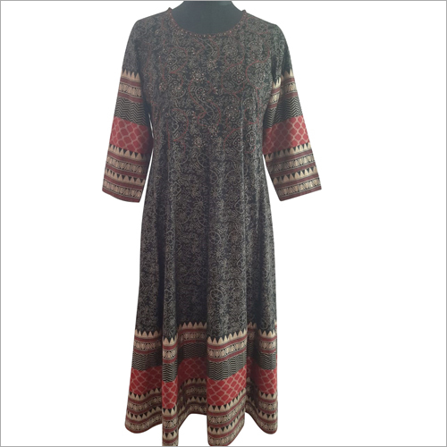 Round Neck Printed Kurti - Cotton Material, Available in S, M, L, XL Sizes | Breathable, No Fade, Washable, Perfect for Any Season