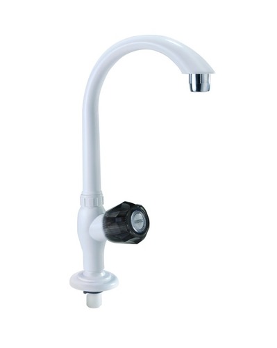 Plastic Table Top Swan Neck White Sink Tap