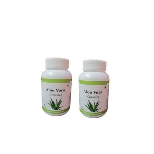 Aloe Vera Herbal Capsule - 60 Capsules | Boosts Hair Health, Aids Digestion, Supports Skin Vitality and Liver Function