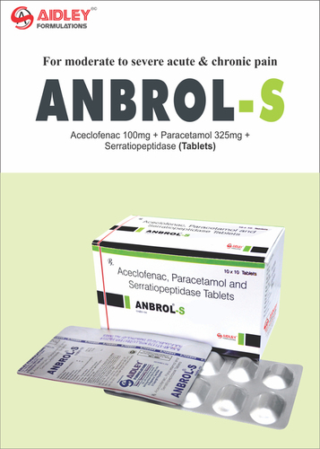 Aceclofenac 100mg + Paracetamol 325mg + Serratiopeptidase 10mg Tablet