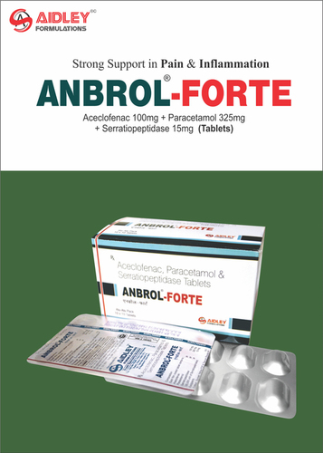 Tablet Aceclofenac 100mg + Paracetamol 325mg + Serratiopeptidase  15mg