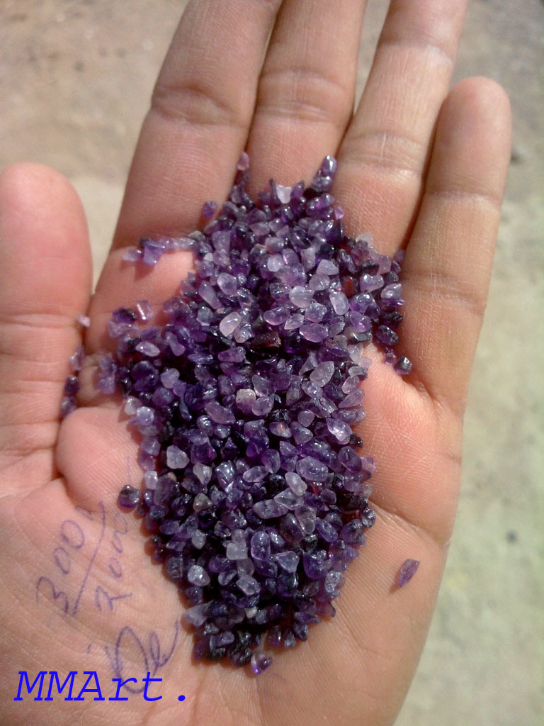 Amethyst crystal and crystalline quartz polished pebbles and gravels stone chips amethyst pebbles