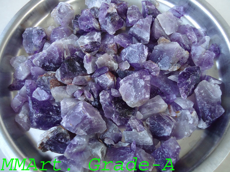 Amethyst crystal and crystalline quartz polished pebbles and gravels stone chips amethyst pebbles