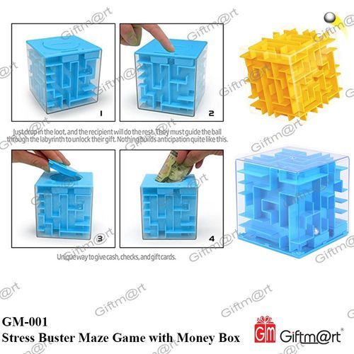 Blue Stress Buster Maze Game With Money Box