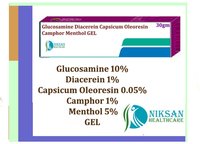 Glucosamine Diacerein Capsicum Oleoresin Menthol Gel - Active Ingredients Blend, 30g Dosage, General Medicines, 100 Units, Suitable For All
