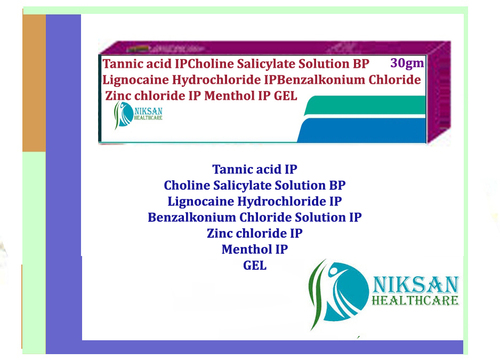 Tannic Acid Choline Salicylate Lignocaine Zinc Gel