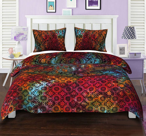 Indian Mandala Cotton Multicolour Big Flower Duvet Cover