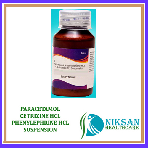 Paracetamol Cetrizine Hcl Phenylephrine Hcl Suspension
