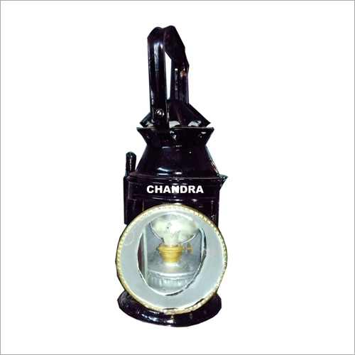 Railway Hand Signal Lamp - Iron & Glass, 1.5 Kg Weight, Matte Black Finish | Durable, Rust Resistant, Smooth Surface
