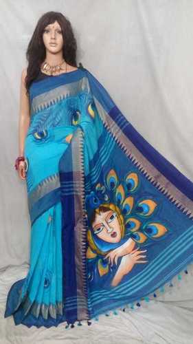 Khadi Cotton Batik Printed Sarees