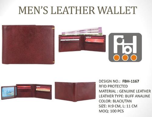 Men Two Fold Leather Wallet