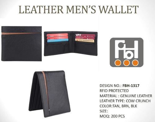Black Color Leather Men's Wallet