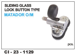 Sliding Glass Lock BUTTON MATADOR O/