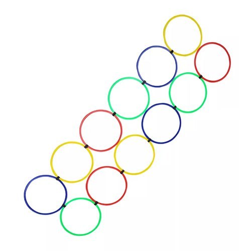 APG Double Hoops Agility Ladder - Fiber Material, 12 Flat Rings , Multicolour Design with Adjustable Angles and Dustproof, Waterproof Features