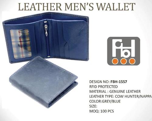 Blue Color Leather Men's Wallet