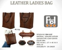Ladies Leather Laptop Bag - Leather, Different Sizes, Brown | Zipper Closure, Shoulder Style, Plain Pattern, Designed For Women