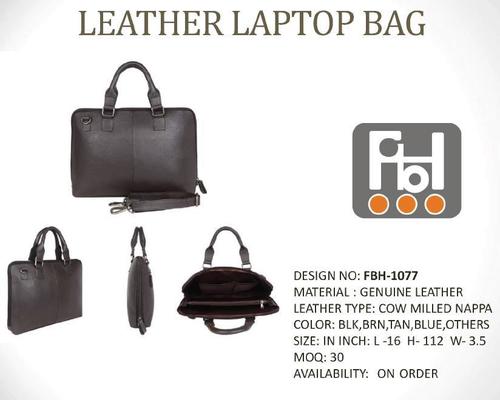 Black Leather Laptop Bag