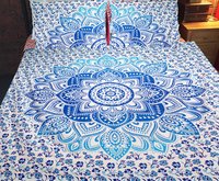 Indian Mandala Cotton Blue Flower Duvet Cover
