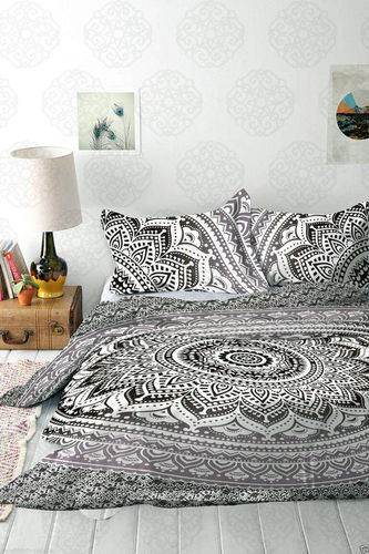 Indian Mandala Cotton Black Circle Duvet Cover