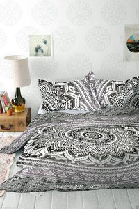 Indian Mandala Cotton Black Circle Duvet Cover