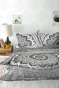 Indian Mandala Cotton Black Circle Duvet Cover