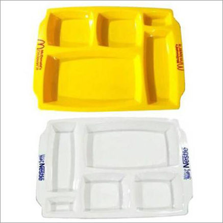 Yellow Lunch-Dinner Serving Plastic Tray