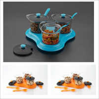 Orange Metallic Multipurpose Dining Set Of 3