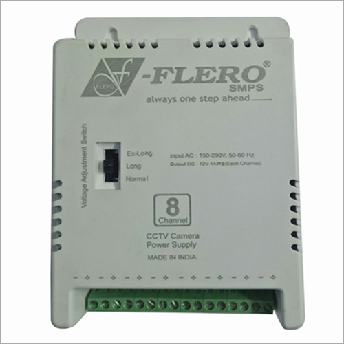 SMPS Adapter - 8 Channel CCTV Power Supply, Gray Color, 220-440 Ampere Rated Voltage, Shock Proof, Compact Design for Easy Installation