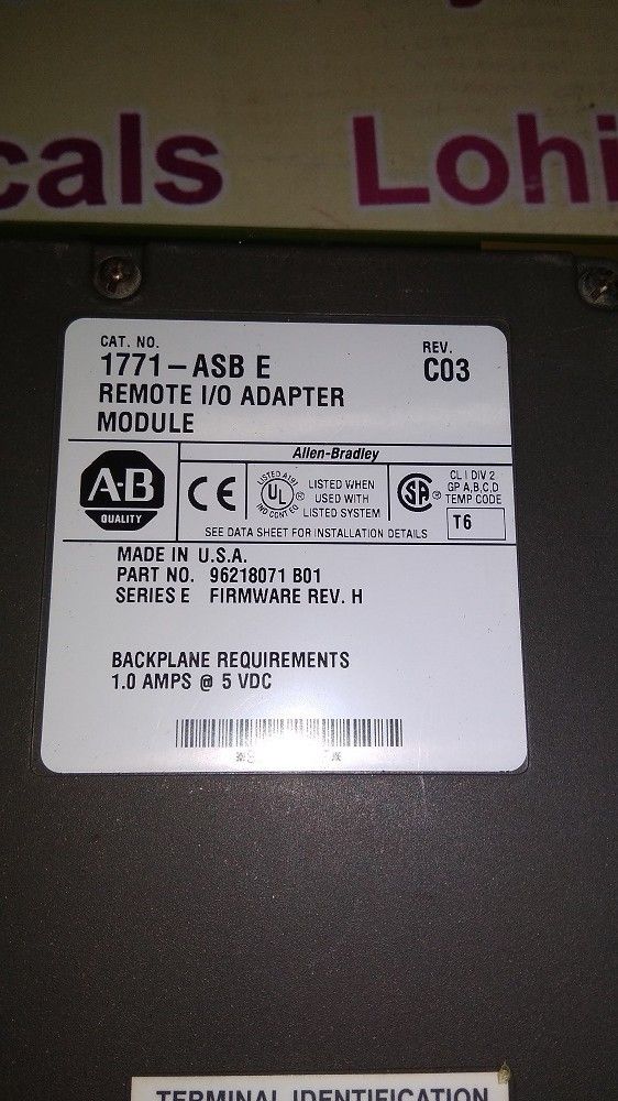 ALLEN BRADLEY INPUT OUTPUT MODULE 1771-ASB E