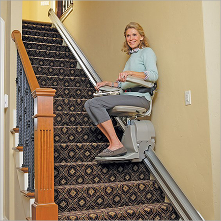 STAIR CHAIR LIFT - Stainless Steel, 50-100 mm Step Width | Electric Power Supply, AC/DC Drive Type, Safety Designated Stop, Versatile Usage